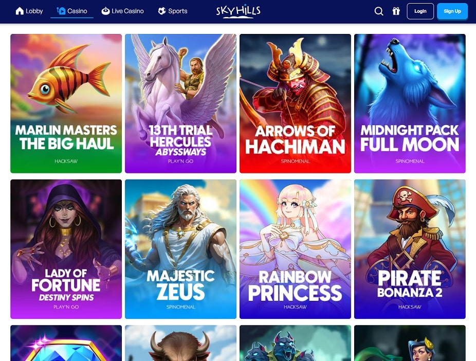 grab SkyHills Casino welcome package promotion