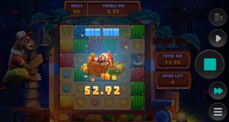 sloth tumble big win