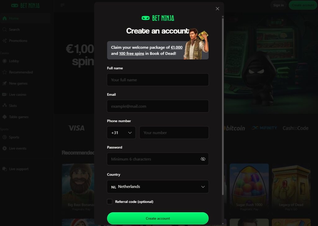 fiable Betninja Casino bonus vip